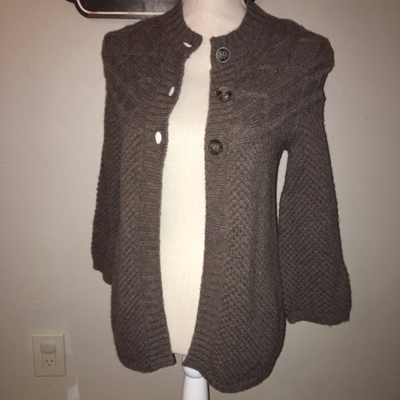 Joie Brown Yak Blend 3-Button Sweater Size XS
